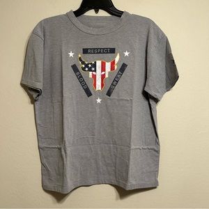 Under Armour Project Rock Freedom Stars Stripes Bull Graphic Shirt Gray Size S‎